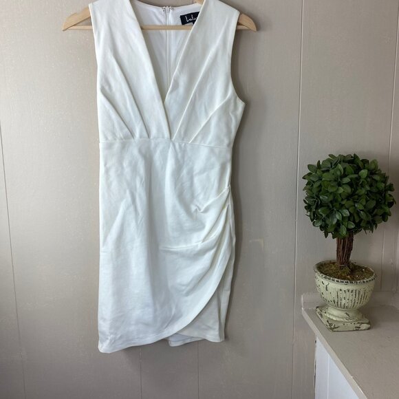 Lulus White V-Neckline Cocktail Dress Size Small - Picture 7 of 7